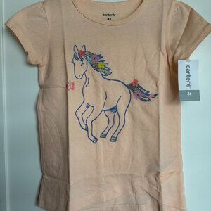 NWT Horse CARTER'S Light Pink T-shirt Sizes 2T/3T/4T